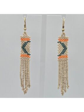 Ink + Alloy Handmade Iceland Arrow Seed Bead Designer Earrings 3.5''